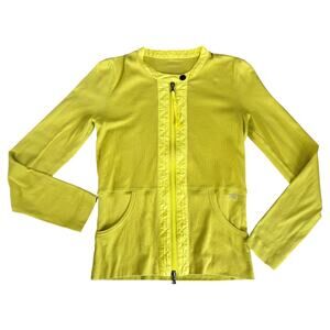 Marc Cain Sports Neon Yellow Zip Jacket Cardigan Activewear Long Sleeve Y2K‎